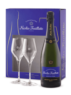 Nicolas Feuillatte Reserve Exclusive Brut Gift Pack with 2 glasses