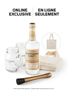Vodka Northern Keep + pilon à cocktail, pots Mason et fourre-tout GRATUITS