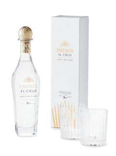 Patron El Cielo Tequila With Set Of 2 Rocks Glasses