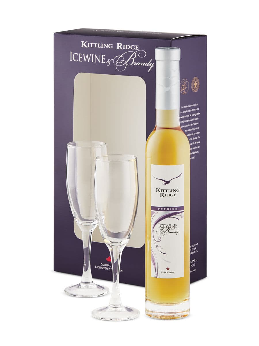 Ensemble-cadeau Vin de glace et Brandy Kittling Ridge avec 2 verres